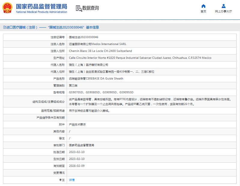 GS9080SD遠端輸送導管CEREBASE DA Guide Sheath1.png